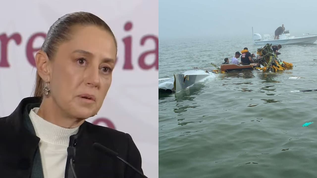 Presidenta de México confirma que sigue la búsqueda de un teniente tras el mortal accidente aéreo en Galveston