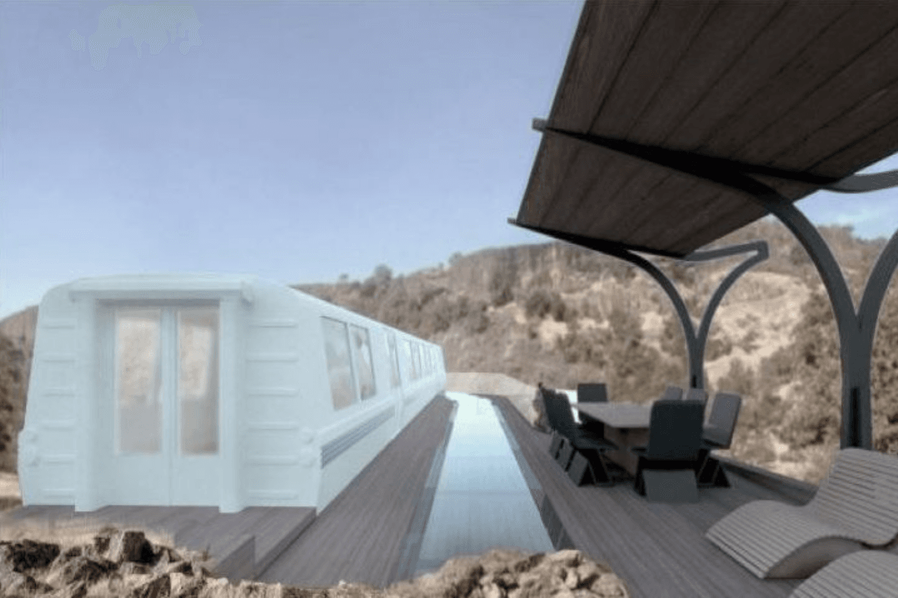 Piensan ubicarlo en una zona de las faldas de la Sierra Nevada. La idea es utilizar el diseño de antaño del BART con elementos que asemejen una cabaña, pero adaptada con páneles solares que le brinden energía.