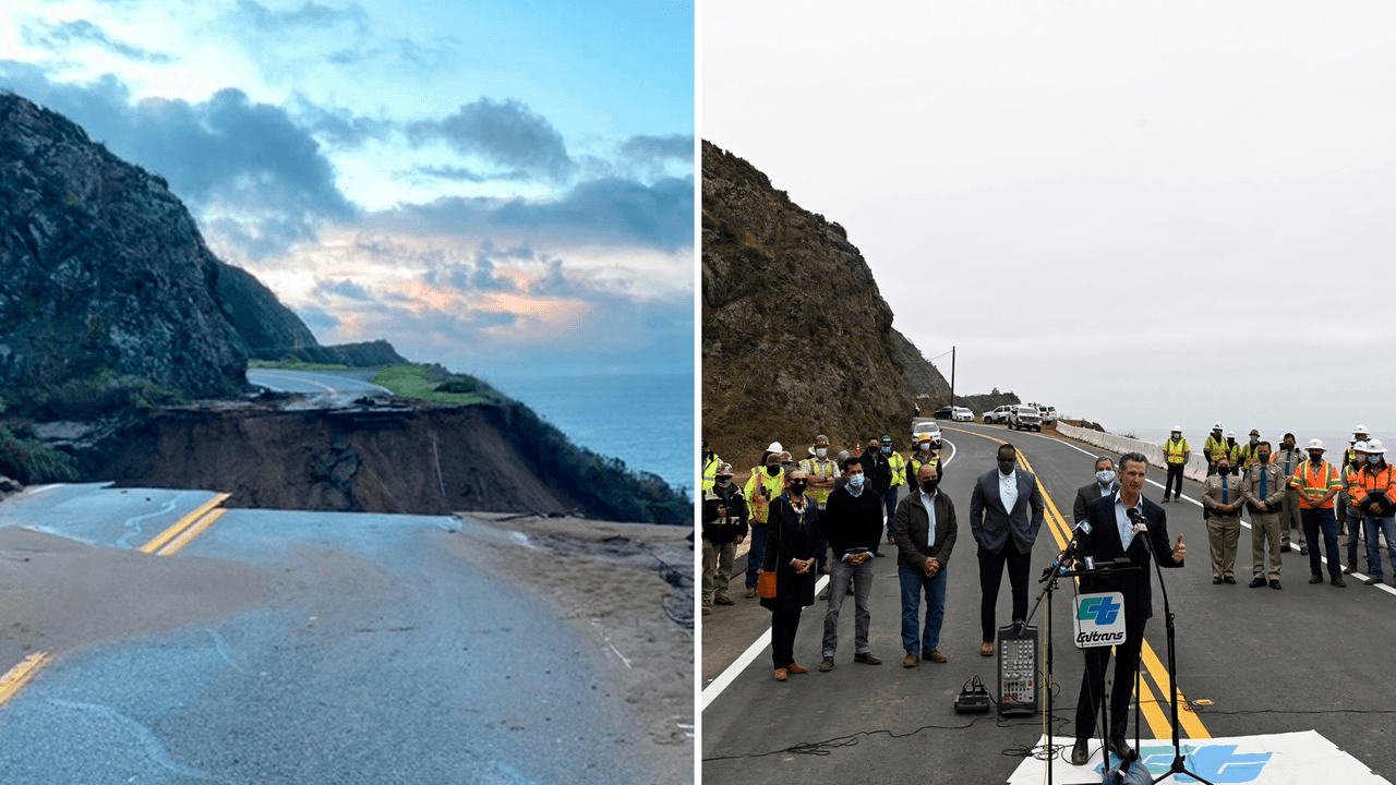 Autopista costera de California vuelve a funcionar: mira el antes y el después