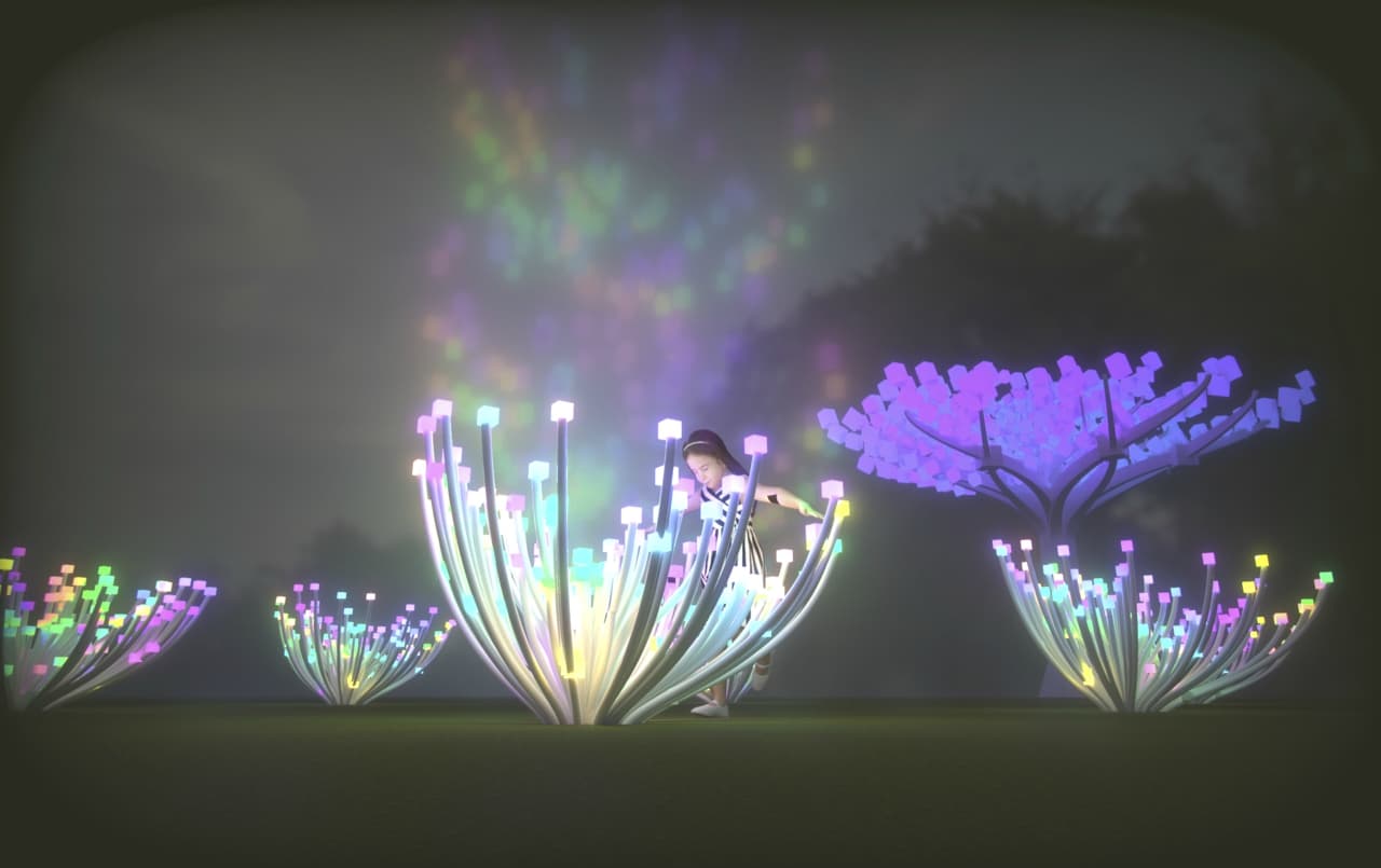 Los árboles de luz miden entre 12 y 20 pies de altura y cuentan con toldos iluminados de hasta 30 pies de diámetro. Las autoridades de Recreación y Parques de San Francisco dijeron que los visitantes deben respetar en todo momento los protocolos de distanciamiento social.