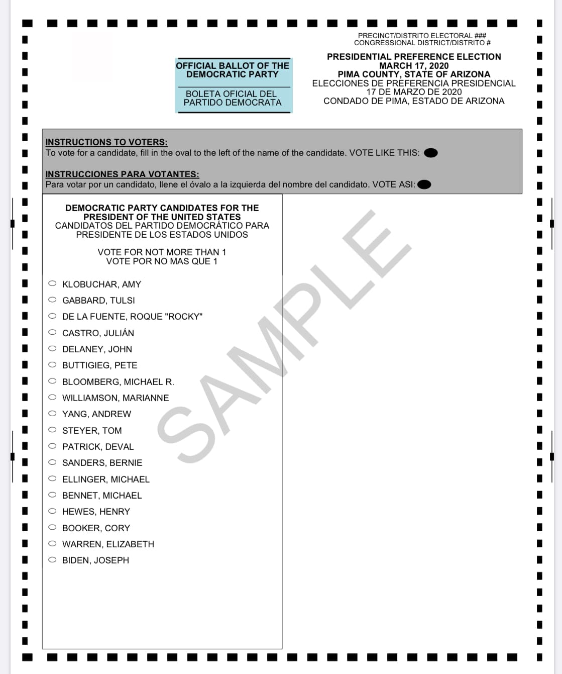 Más de 100,000 boletas electorales envía el condado Pima a demócratas