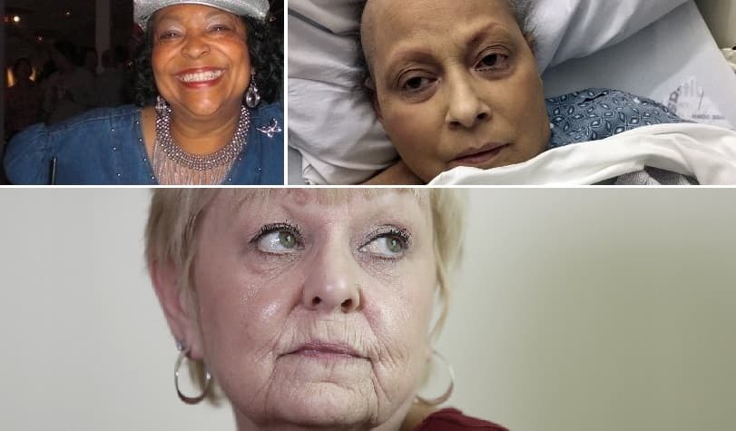 Jackie Fox, Eva Echevarría y Deborah Giannecchini, tres de las mujeres a quienes Johnson & Johnson ha debido indemnizar por orden de un juzgado.