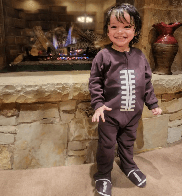 Sherlyn y su hijo, André, en sus vacaciones en la nieve