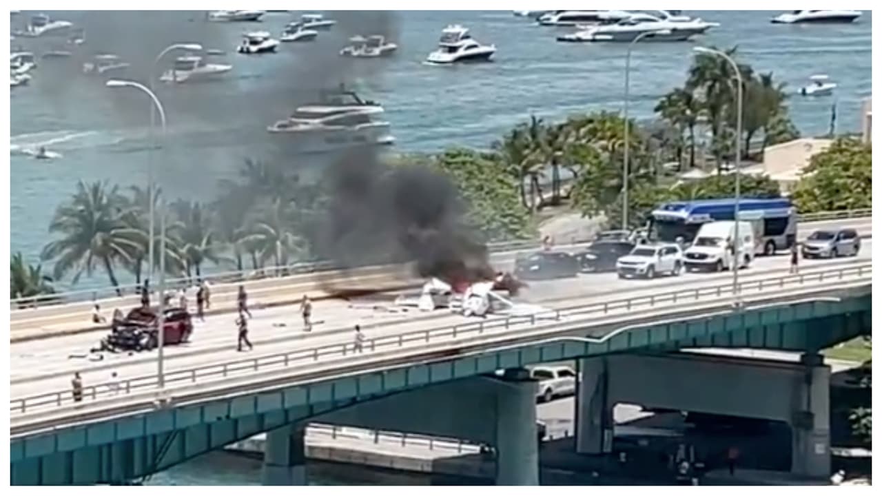Avioneta se estrella en puente de Haulover Beach en Miami: hay 6 heridos
