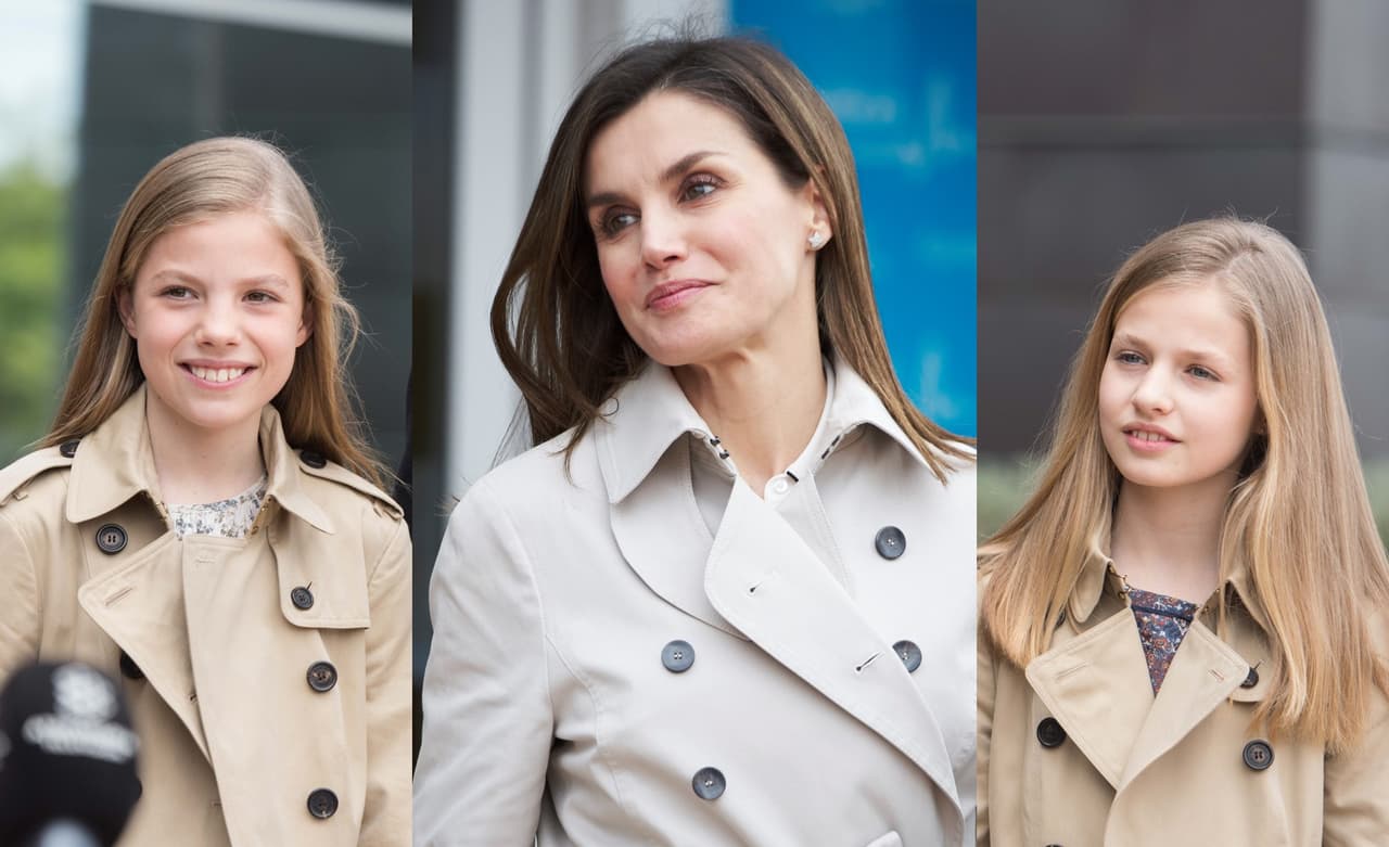 Las dos niñas vistieron el domingo el mismo tipo de abrigo para lluvia que su madre lució el sábado. Cuando las princesas reaparecieron en escena con su abuela, lo hicieron con el look de su madre, quien ha tenido que mostrar su lado más amable con su suegra. El hecho de que le abriera la puerta del coche fue considerado por los analistas en el canal de televisión La Sexta como
<b><a href="https://www.univision.com/entretenimiento/letizia-hizo-algo-insolito-para-hacer-las-paces-con-sofia-pero-los-expertos-creen-que-fue-una-farsa">algo insólito</a></b>.