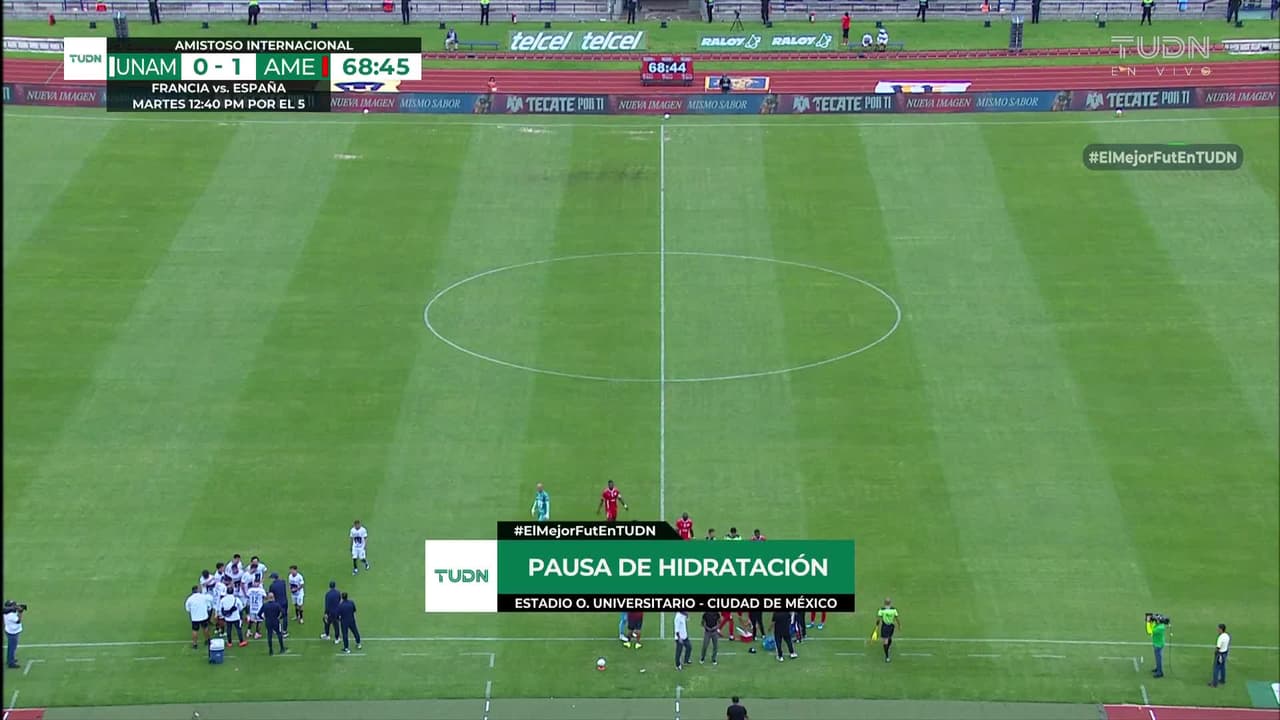 ¡Como en el Mundial! Hay pausa de la hidratación en el Pumas vs América de Cali