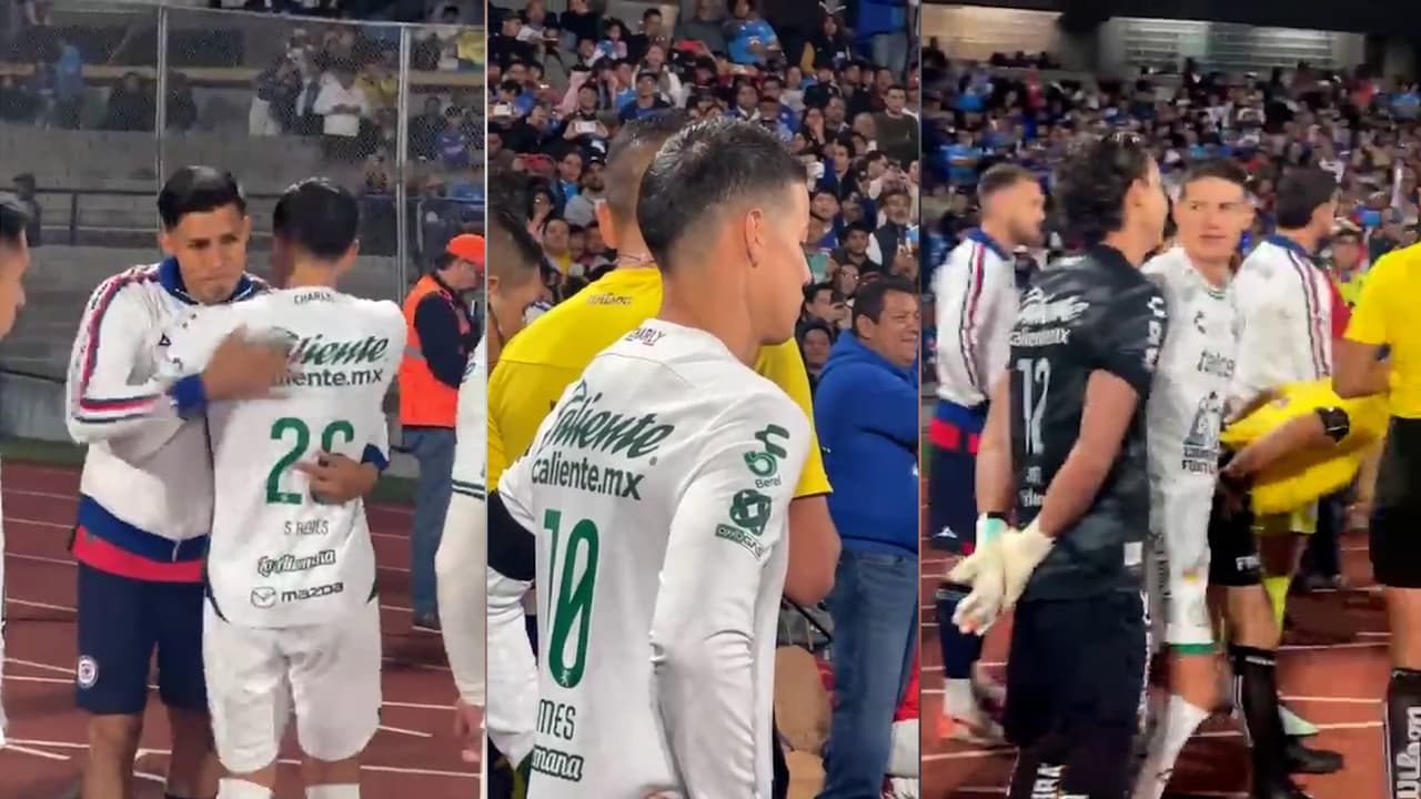 James Rodríguez es 'opacado' por Ángel Sepúlveda durante el protocolo