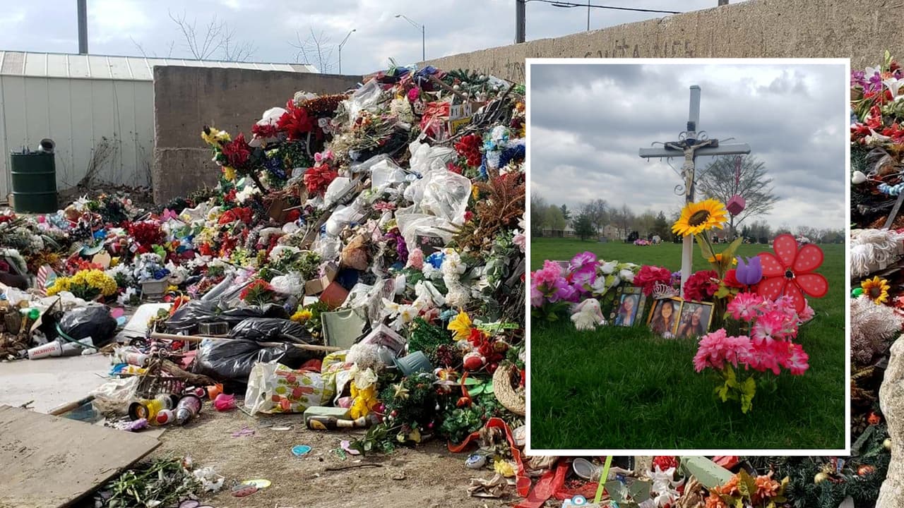 Acusan al cementerio Queen of Heaven de tirar las flores y cruces que acompañaban a sus difuntos