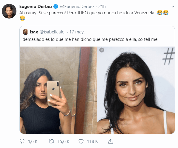 "¡Ah caray, sí se parecen! Pero JURO que nunca he ido a Venezuela", comentó el comediante sobre la publicación de la joven.