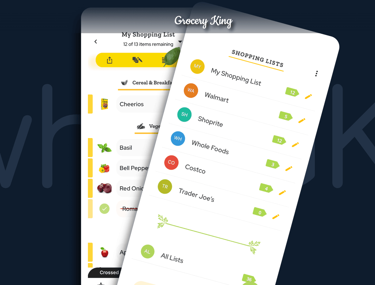 Grocery King tiene una clasificación de 4.4. Con ella puedes, compara precios de tu supermercado favorito con otras tiendas en tu comunidad.
<br>Puedes escanear códigos de barras, recibos, almacenar tarjetas de fidelización, cupones y tarjetas de regalo.