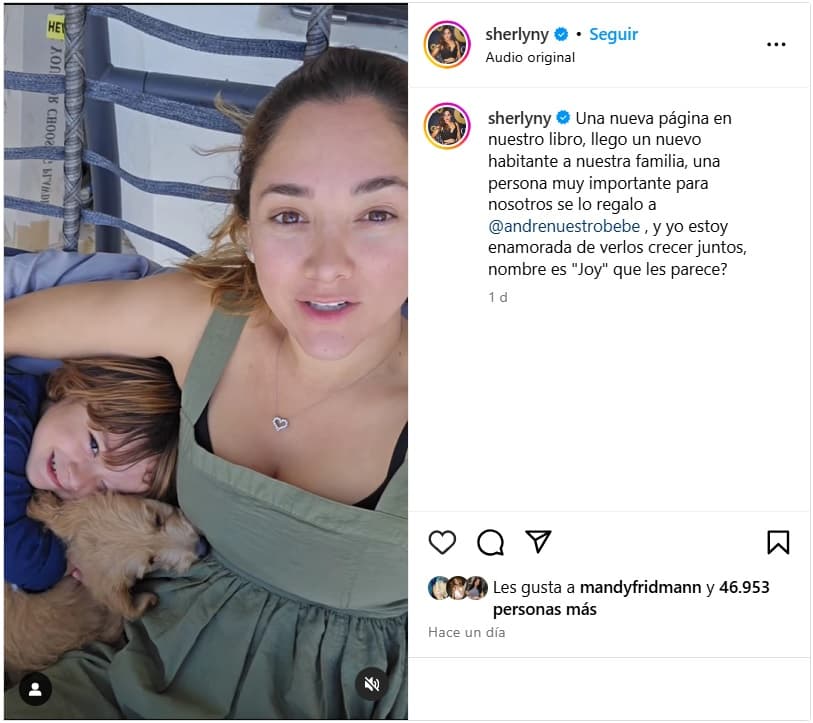 Sherlyn con André y Joy.