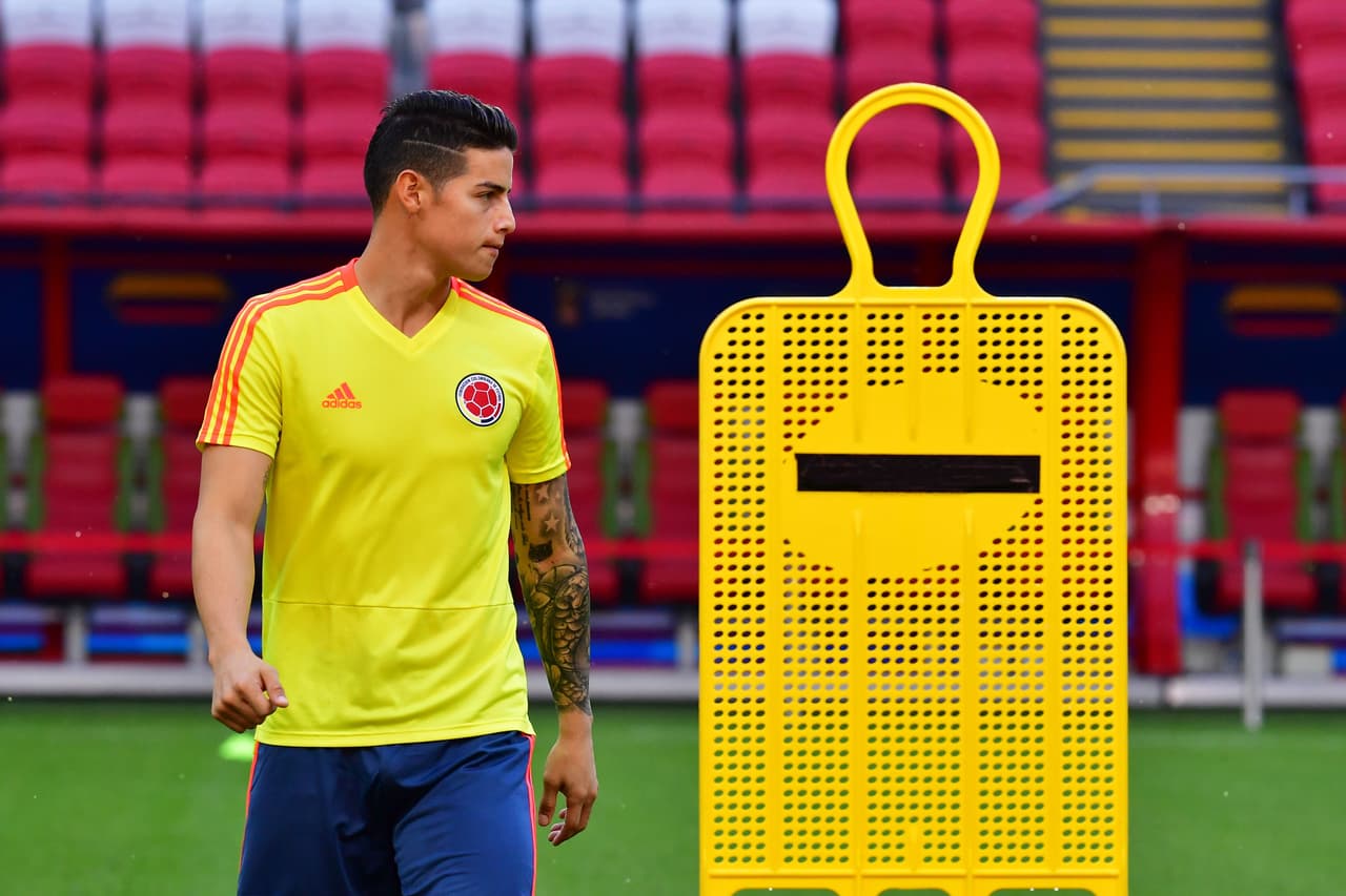 Recuperado de su lesión muscular, el mediocampista del Bayern Múnich, James Rodríguez, será uno de los once titulares de Colombia.
