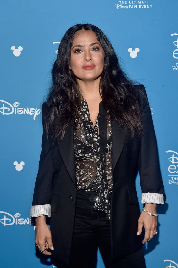 ANAHEIM, CALIFORNIA - AUGUST 24: Salma Hayek of 'The Eternals' took part today in the Walt Disney Studios presentation at Disney’s D23 EXPO 2019 in Anaheim, Calif. 'The Eternals' will be released in U.S. theaters on November 6, 2020. (Photo by Alberto E. Rodriguez/Getty Images for Disney)