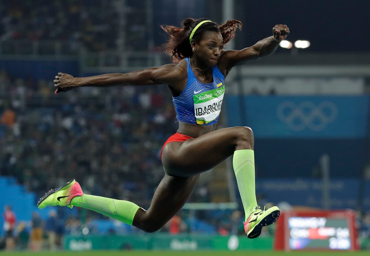 La colombiana Caterine Ibargüen es una grande en los Juegos Centroamericanos y del Caribe 2018 en Barranquilla, con jerarquía comparable en el salto triple a la del Real Madrid en fútbol.