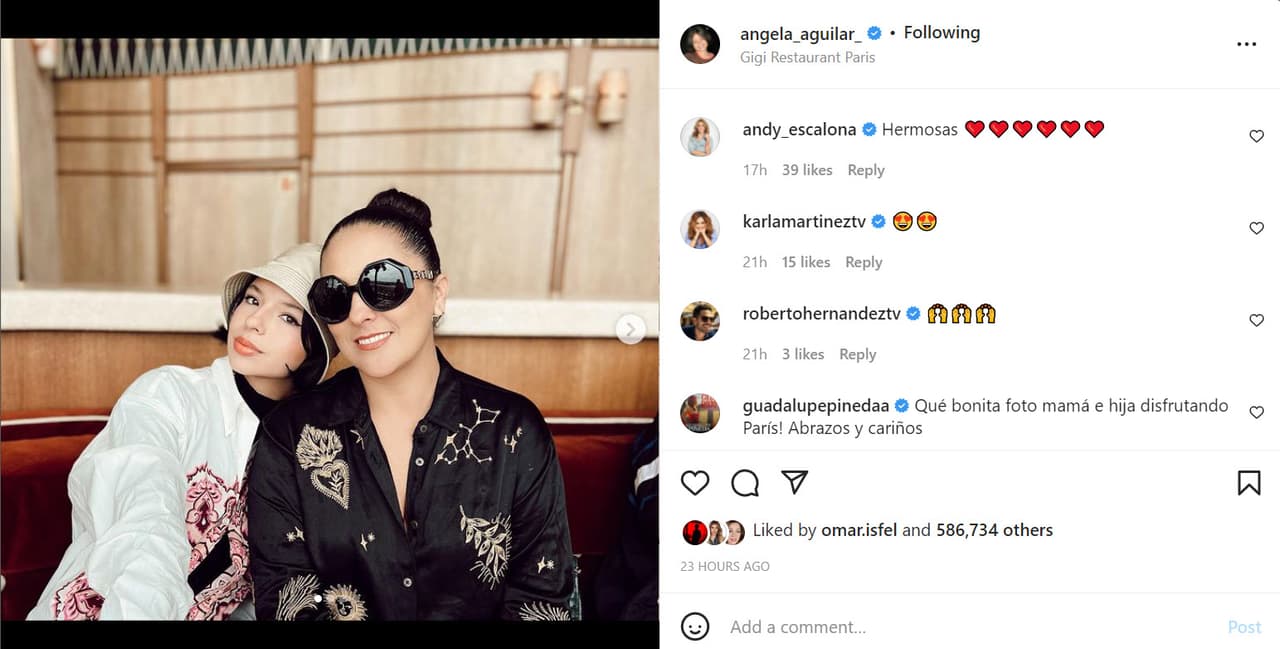 Este miércoles 13 de abril apareció junto a su madre, Aneliz Álvarez-Alcalá, en el famoso 
<b>Gigi Restaurante</b> de París, según consta en esta foto fechada en ese lugar.
<br>