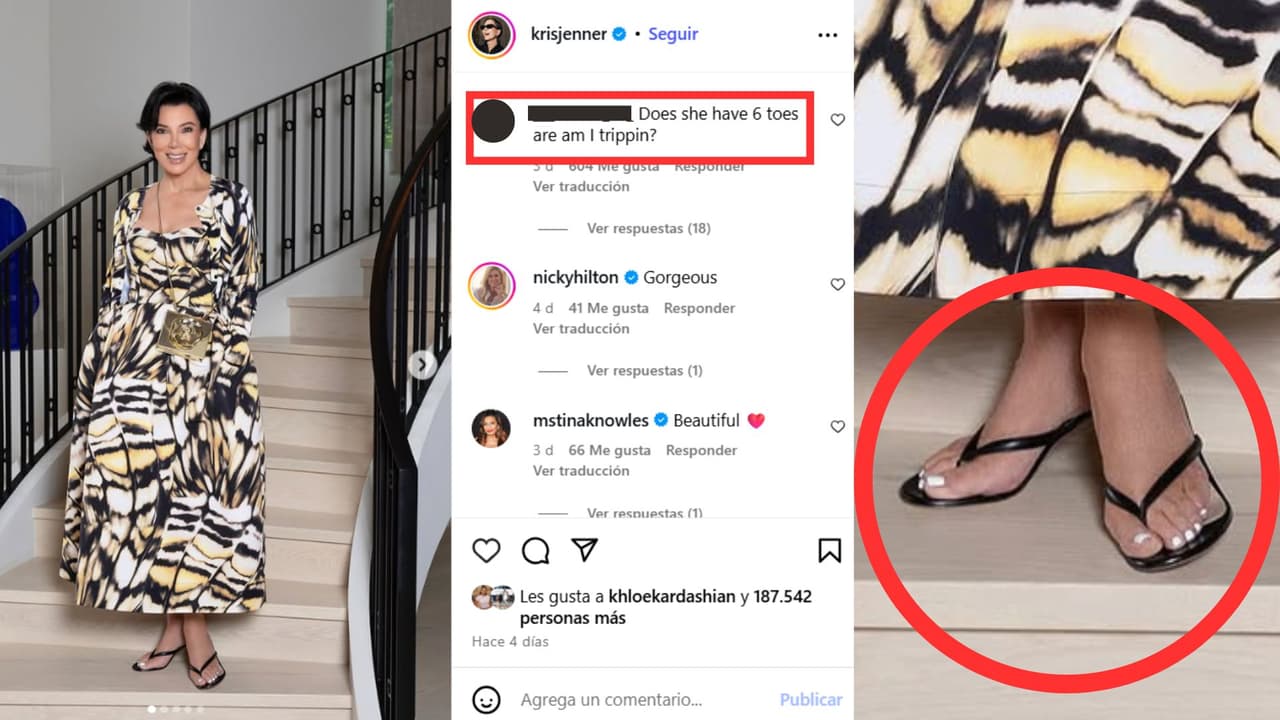 Kris Jenner publicó esta fotografía, la cual generó las especulaciones sobre sus pies.
