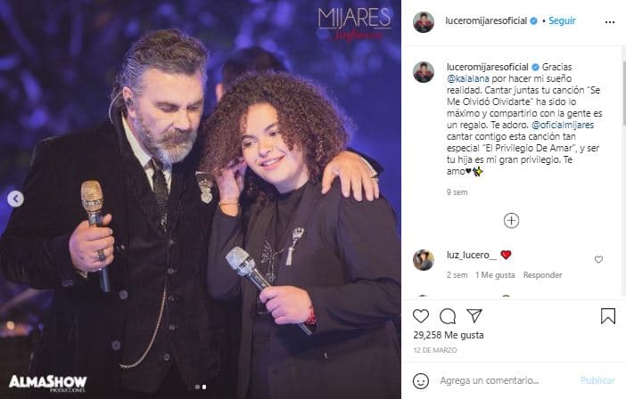 La hija de la intérprete de 'Veleta' también ha acompañado con su voz a sus padres, ella se ha enfocado en la balada. Mientras cantó 'El privilegio de amar' con su papá en el concierto sinfónico online que ofreció en diciembre de 2020, con su mamá interpretó 'Gloria a ti' en el Pop Live 20y20.