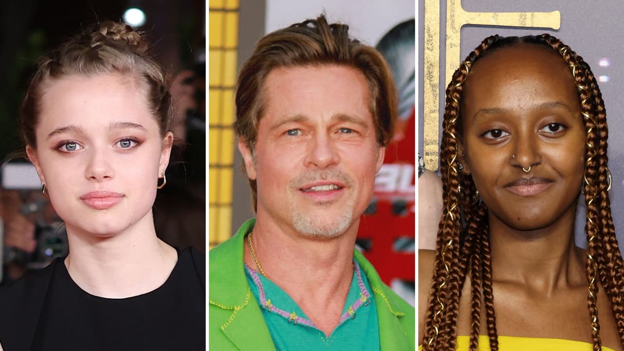 Brad Pitt y sus hijas Shiloh y Zahara