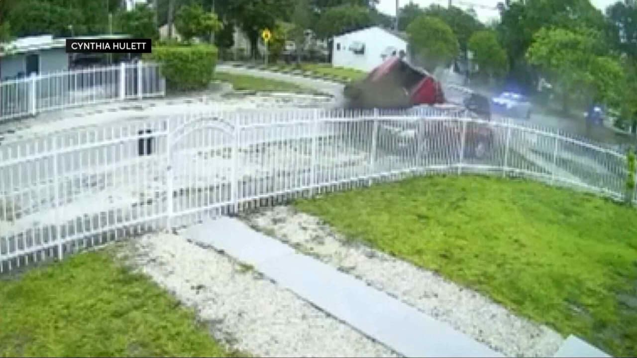 Video muestra choque tras persecución en el noroeste de Miami-Dade