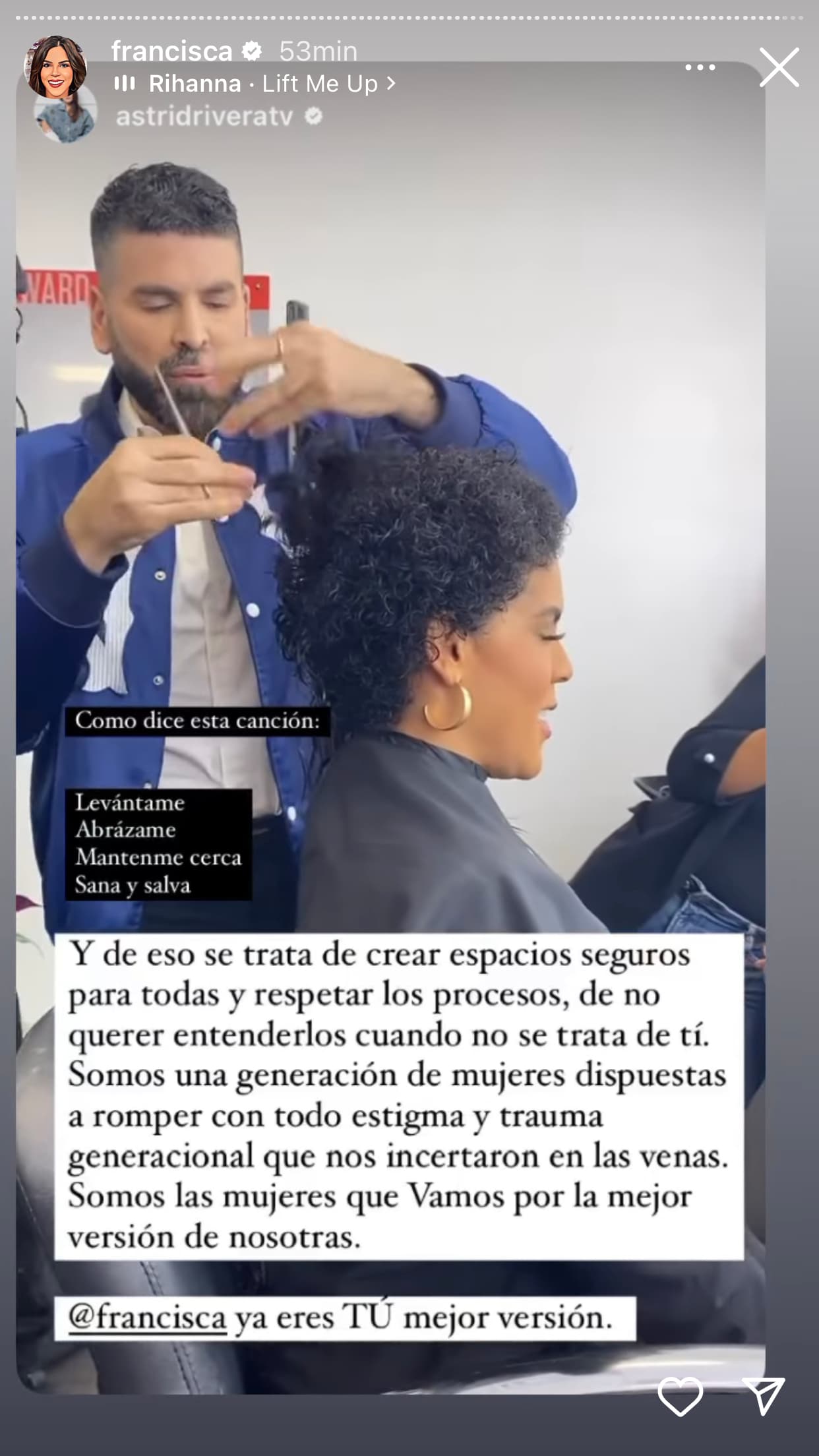 Astrid Rivera estuvo muy cerca del proceso y dijo que esto es una muestra de la "generación de mujeres dispuestas a romper estigma y trauma generacional".