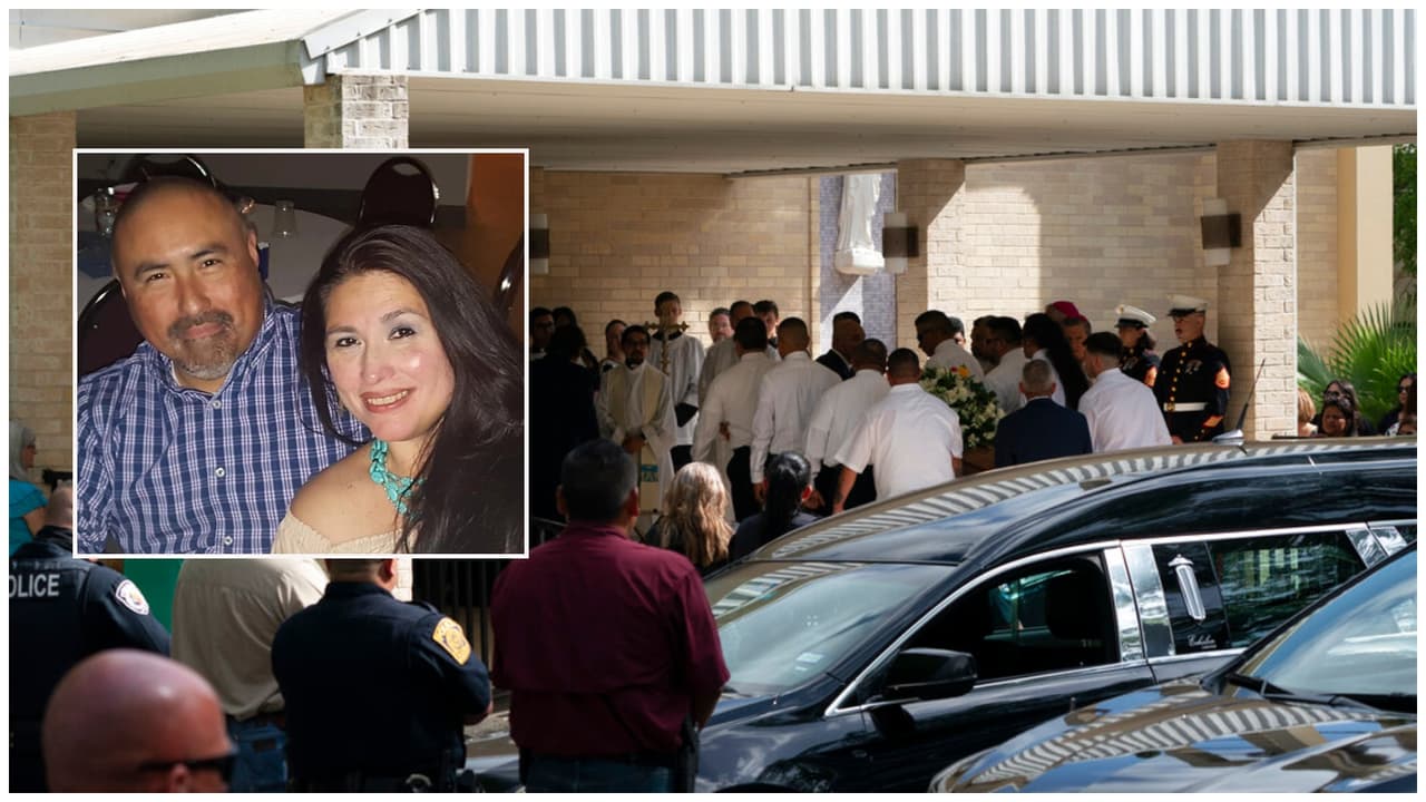 La familia de Irma García, una de las dos maestras asesinadas por un pistolero de 18 años en la escuela primaria Robb en Uvalde, Texas, la despidieron en un funeral catolíco.