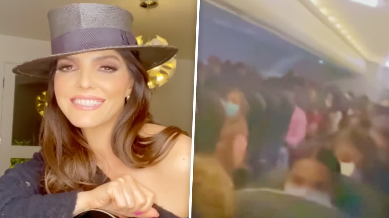 Festejo de altura: en pleno avión le cantan a Ana Bárbara ‘Las Mañanitas’