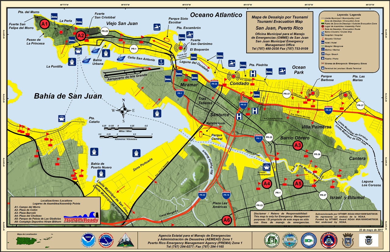 Mapa de desalojo de San Juan