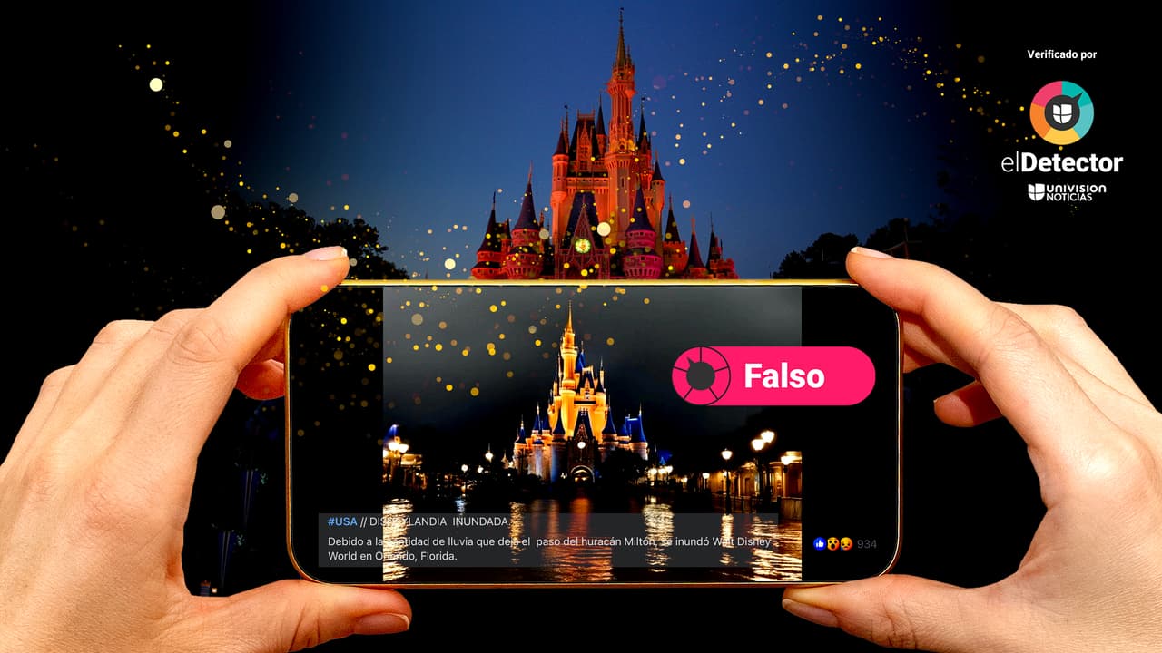 Esa imagen del parque Disney World inundado es falsa: fue creada con inteligencia artificial