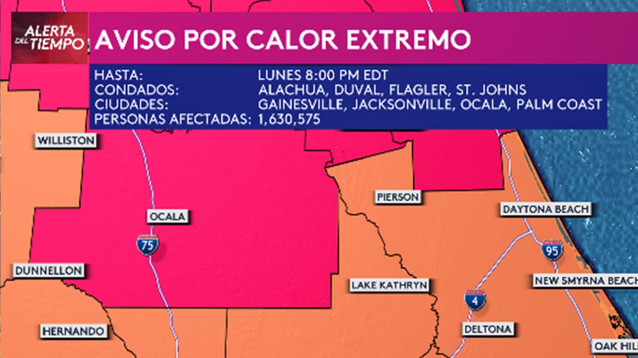 Aviso por calor extremo en el condado Marion, temperaturas pueden sentirse en 112 °F en Florida Central 