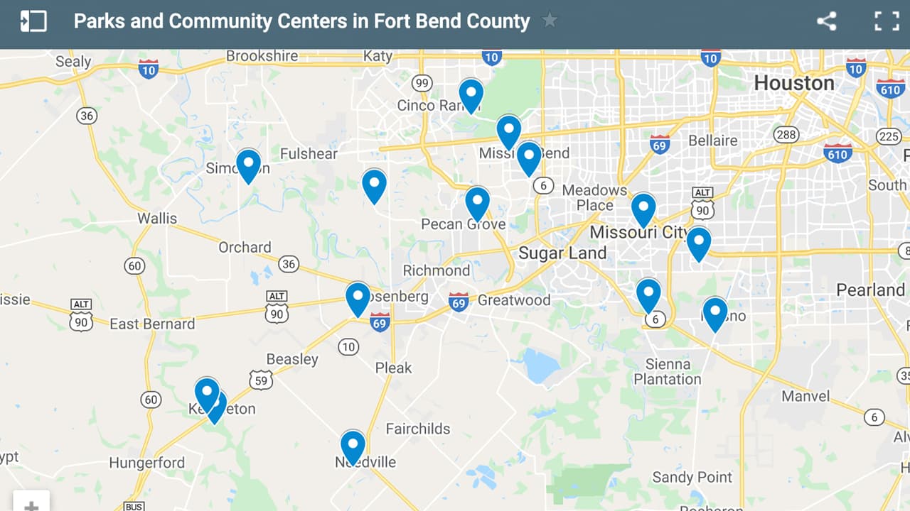 Los baños, áreas de juego, instalaciones, bancos, parques infantiles y otras estructuras están cerradas al publico en los
<a href="https://www.fortbendcountytx.gov/government/departments/county-services/parks-and-recreation" target="_blank">parques del condado</a> Fort Bend.