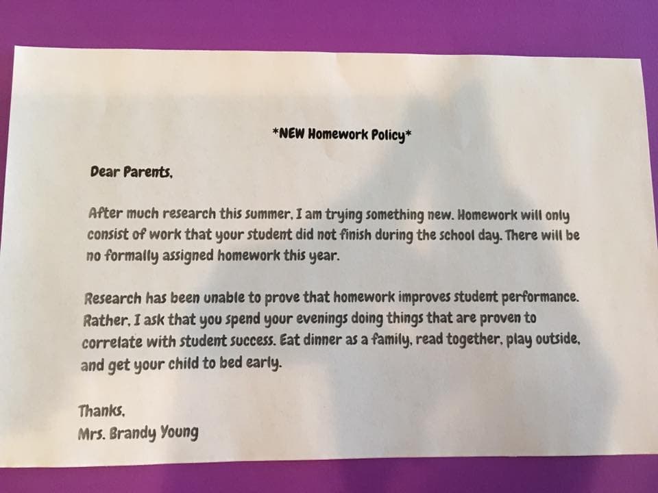 La carta viral de una maestra de Texas que explica que no va a dejar tareas a sus alumnos este curso
