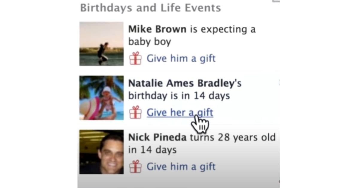 regalos virtuales de Facebook