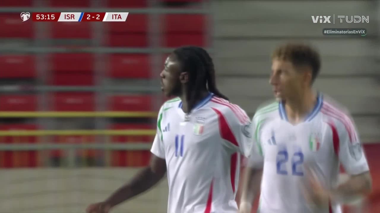 ¡Italia reacciona y un minuto después le empata a Israel con doblete de Kean!