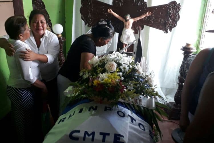 The wake for Darwin Potosme, Masaya, July 18, 2018. His friends say that he was killed by a sniper bullet that pierced his eye and broke his skull.
