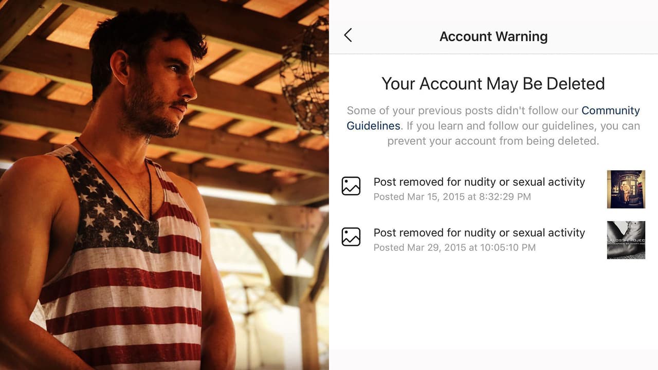Las primeras consecuencias de su denuncia llegaron por medio de Instagram que le envió un aviso que podrían bloquear su cuenta, además de que le eliminaron dos publicaciones.