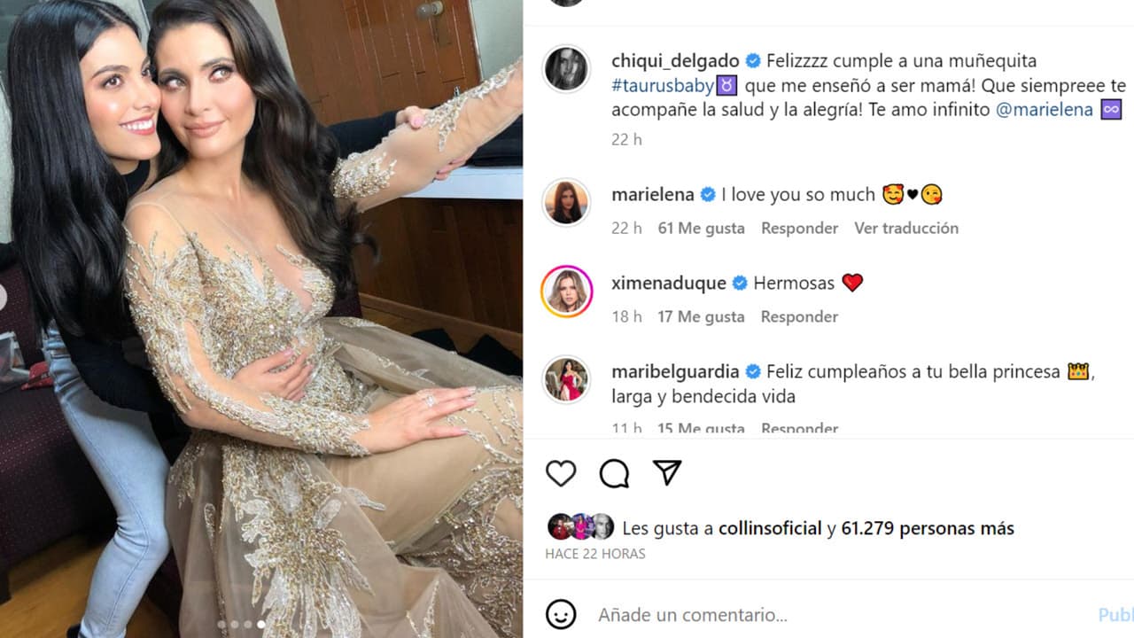 Este fue el mensaje de felicitación que Chiquinquira Delgado dedicó a su hija Marielena Davila.