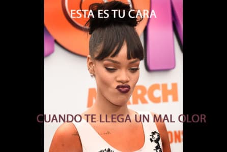 ¡Iuk! Rihanna pone la misma cara que todos hacemos cuando algo nos huele mal.