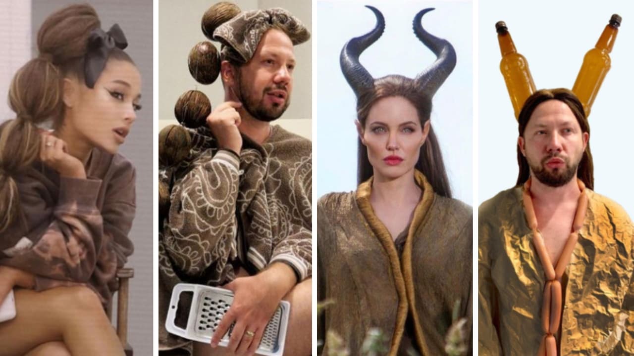 Con trastes viejos, cáscara de fruta y comida, influencer ruso hace ‘cosplay’ de famosos