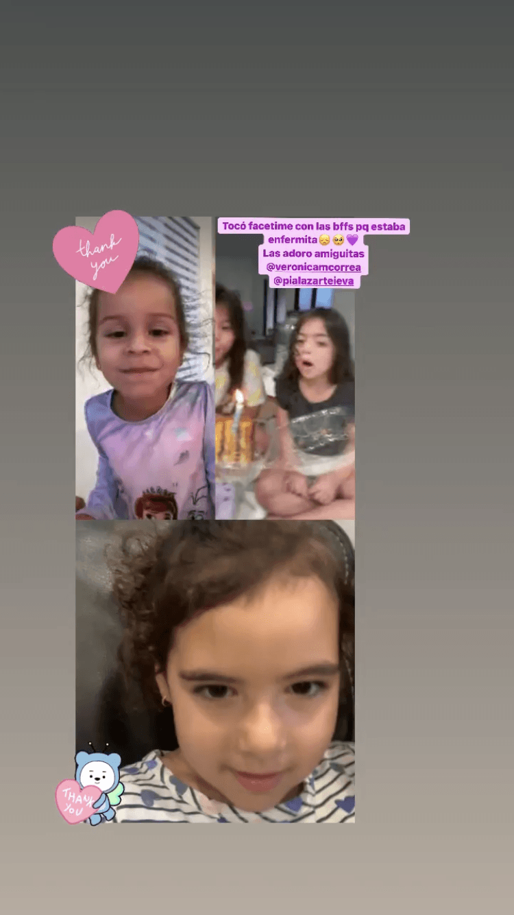 Aunque estuvo enfermita, Silvana pudo pasar tiempo con sus amiguitas a través de una videollamada, en la cual la felicitaron mucho.