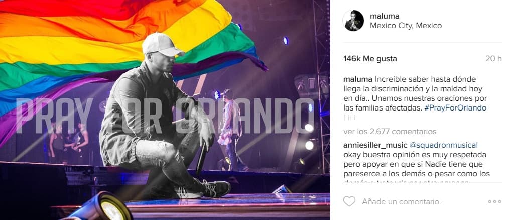 Con esta foto, Maluma pidió oraciones por los afectados y los fallecidos.