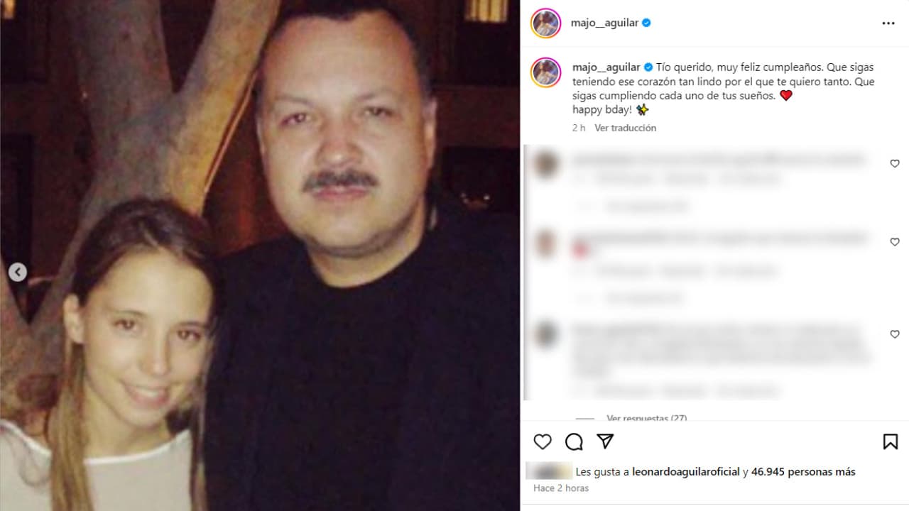 Majo Aguilar felicita a su tío Pepe por su cumpleaños.