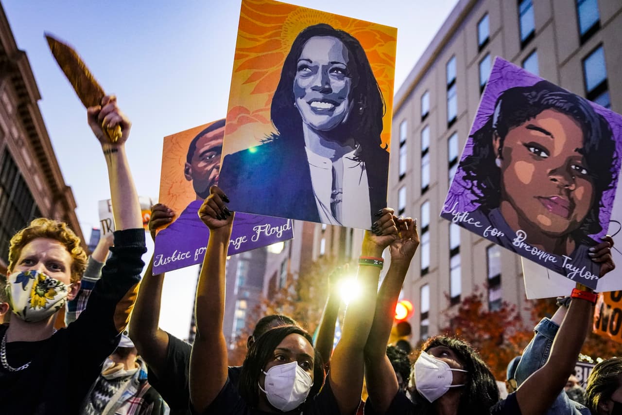 En Philadelphia, Kamala Harris también fue la protagonista de las celebraciones. La nueva vicepresidenta de Estados Unidos hace historia por ser la primera mujer de color en llegar al segundo puesto de poder de Estados Unidos.
<br>
<br>