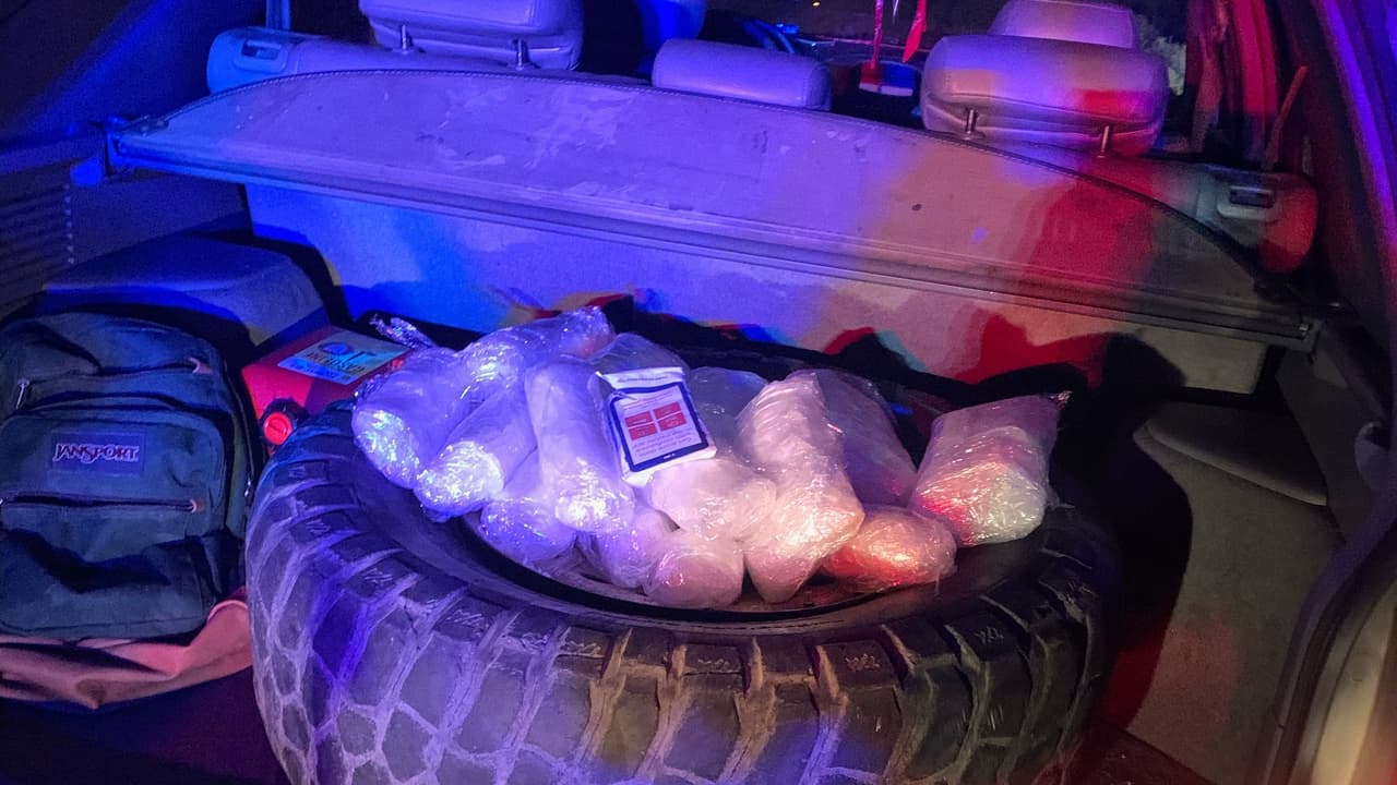 La droga venía empacaba en bolsas dentro de una llanta.