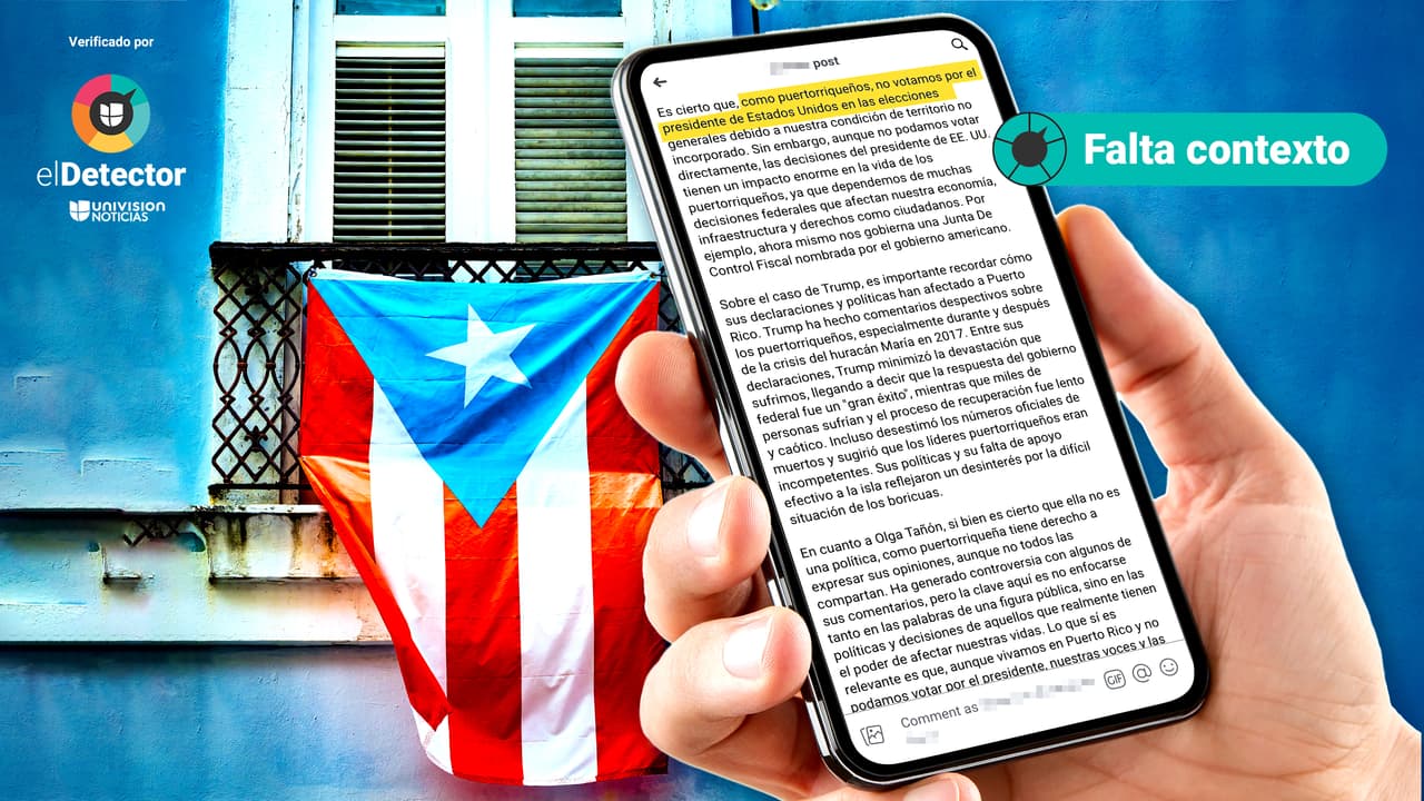 Falta contexto a las afirmaciones de que los puertorriqueños no pueden votar en las elecciones presidenciales