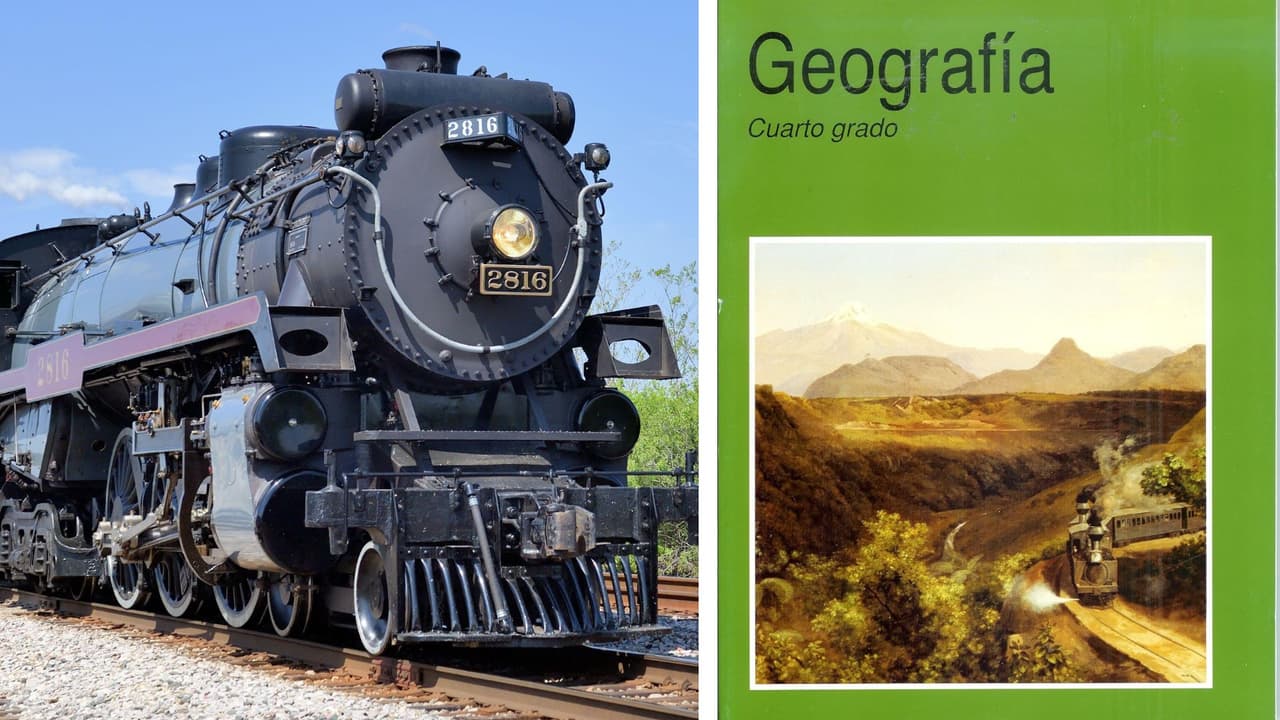 Locomotora Emperatriz y libro de texto de cuarto año