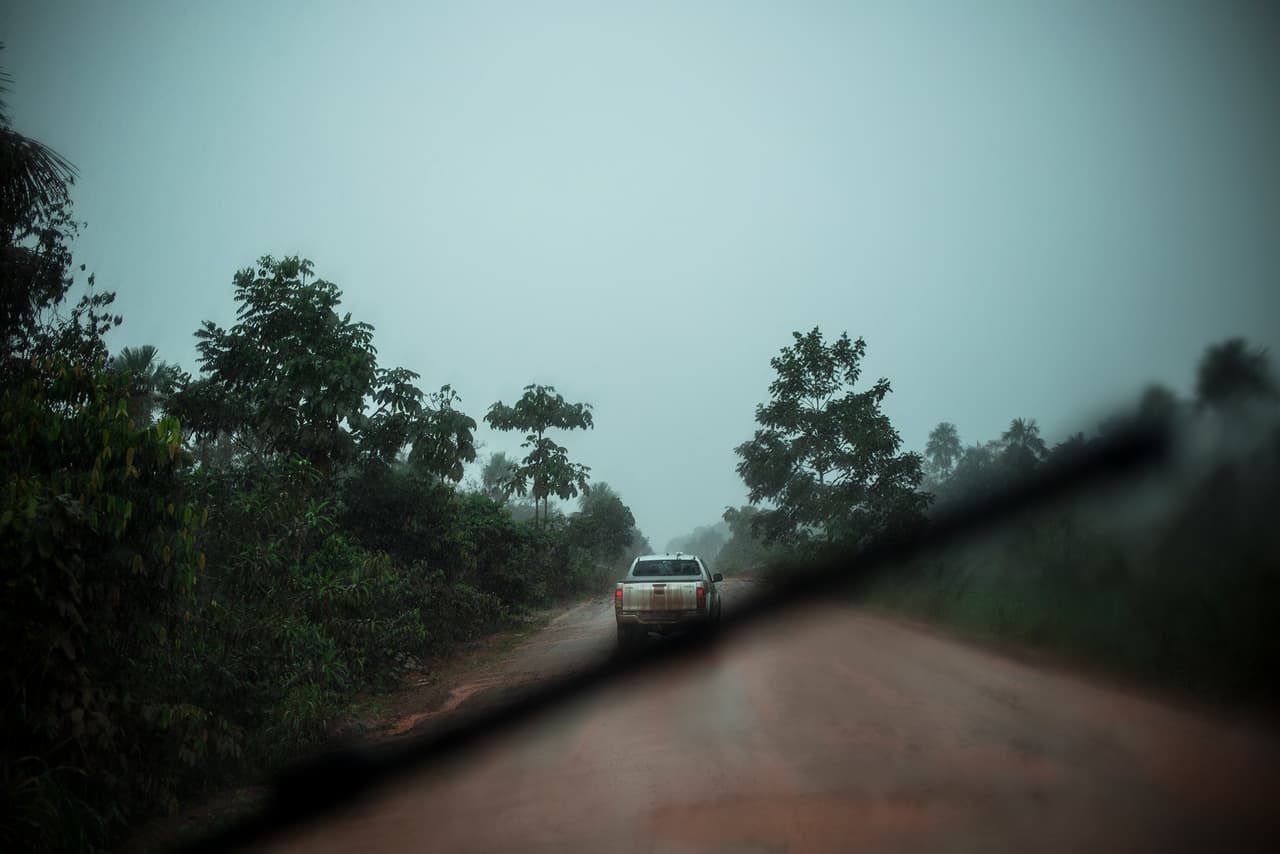 Roberto Cabral is part of an elite special forces group created by Brazil’s environmental agency, drives along the muddy trails of Mato Grosso state, Brazil.