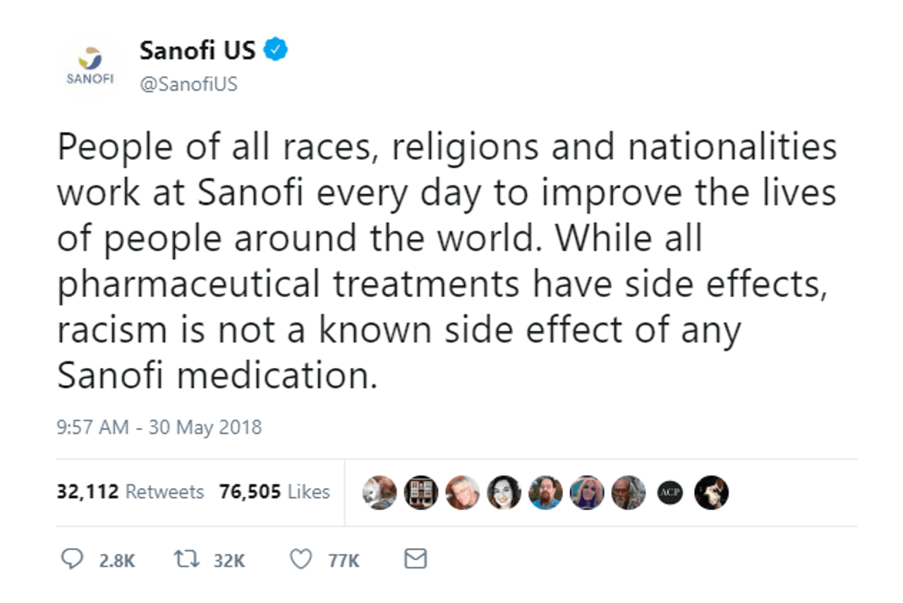 La creadora, estrella y productora ejecutiva del clásico culpó por su conducta a un medicamento para tratar el insomnio (Ambien) y la empresa que la produce contestó “aunque todos los tratamientos farmacéuticos tienen efectos secundarios,
<b> ninguno de los medicamentos Sanofi producen racismo</b>”.