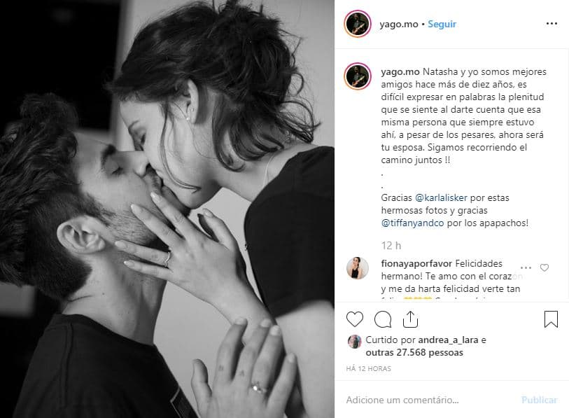 Junto a esta imagen, 
<a href="https://www.instagram.com/yago.mo/" target="_blank">el músico y actor escribió</a>: “Natasha y yo somos mejores amigos desde hace más de 10 años”. 
<br>