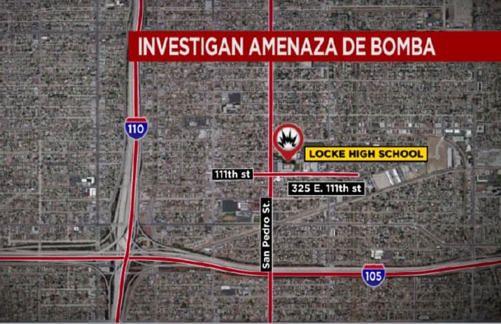 Autoridades investigan amenaza de bomba en escuela preparatoria en el sur de Los Ángeles