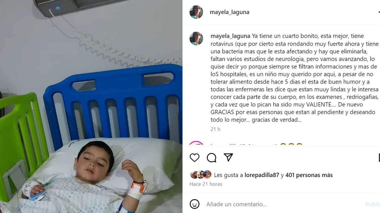 Apolo Guzmán, el nieto de Silvia Pinal, tiene "rotavirus" y una "bacteria", según dio a conocer Mayela Laguna.